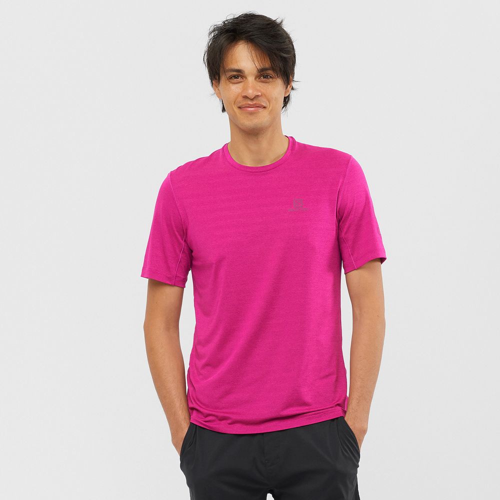 T-Shirts Salomon Homme Violette - Salomon OUTLINE - France (3240-KMCSA)